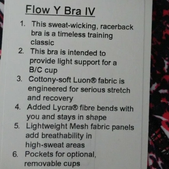 LULULEMON Multi Color Flow Y Bra IV Sz 6 - Picture 10 of 10